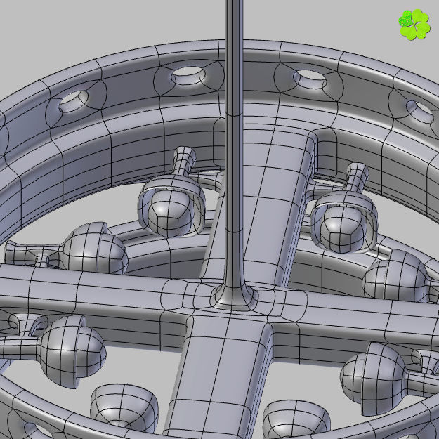 Pendant lamp of metal and glass 3D model_23