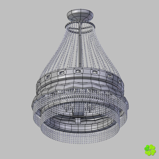 Pendant lamp of metal and glass 3D model_25
