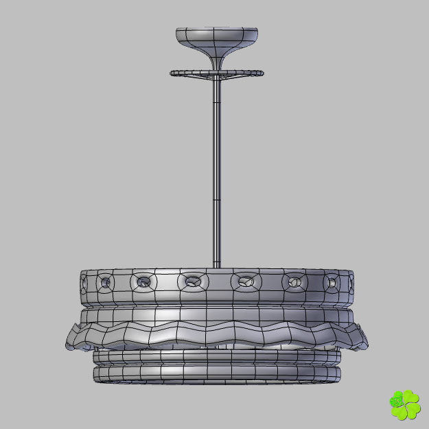 Pendant lamp of metal and glass 3D model_19