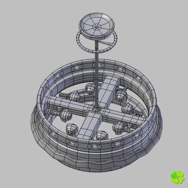 Pendant lamp of metal and glass 3D model_21