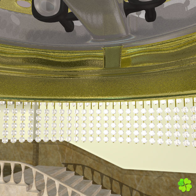 Pendant lamp of metal and glass 3D model_16