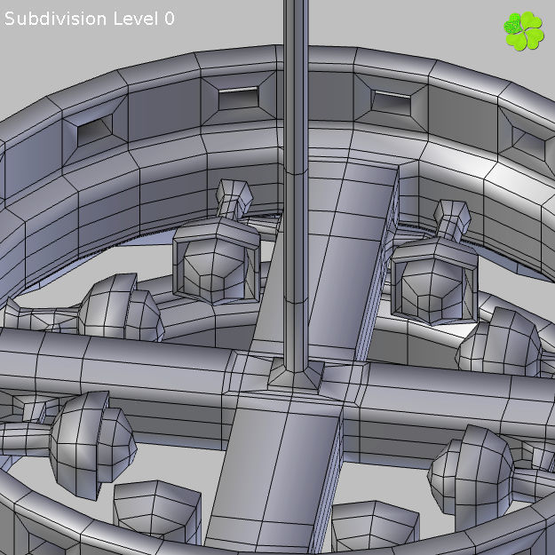 Pendant lamp of metal and glass 3D model_24