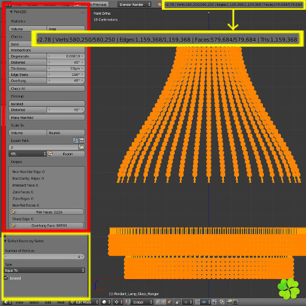 Pendant lamp of metal and glass 3D model_42