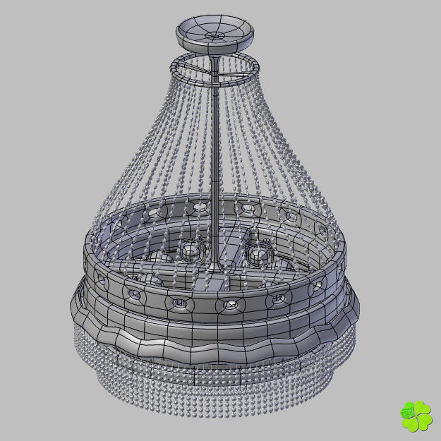 Pendant lamp of metal and glass 3D model_35