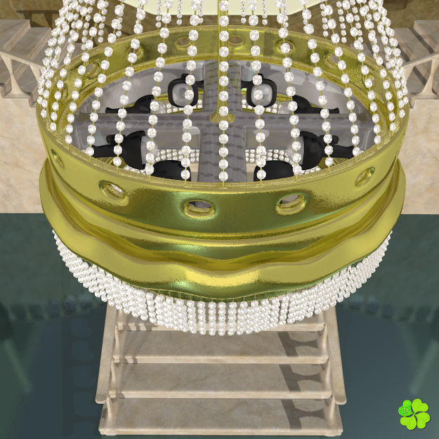 Pendant lamp of metal and glass 3D model_9