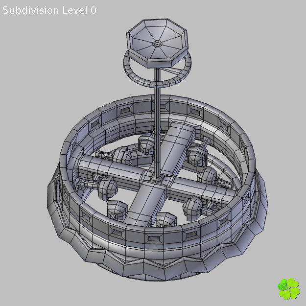 Pendant lamp of metal and glass 3D model_22