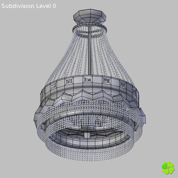 Pendant lamp of metal and glass 3D model_26