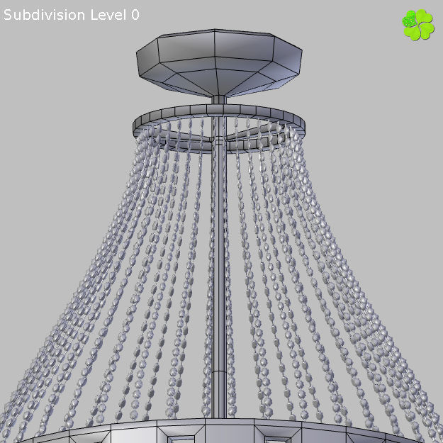 Pendant lamp of metal and glass 3D model_32