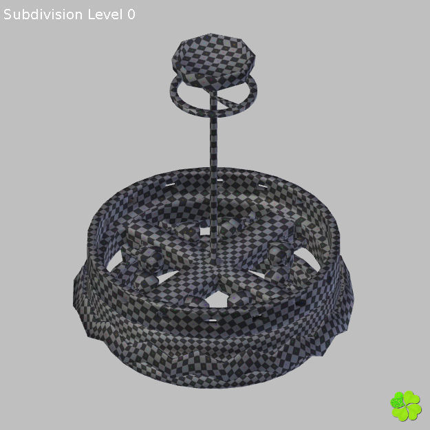 Pendant lamp of metal and glass 3D model_44