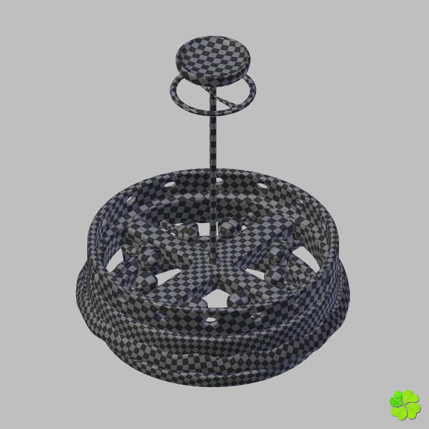 Pendant lamp of metal and glass 3D model_43