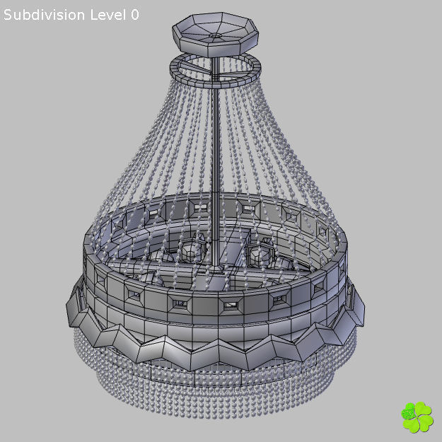 Pendant lamp of metal and glass 3D model_36