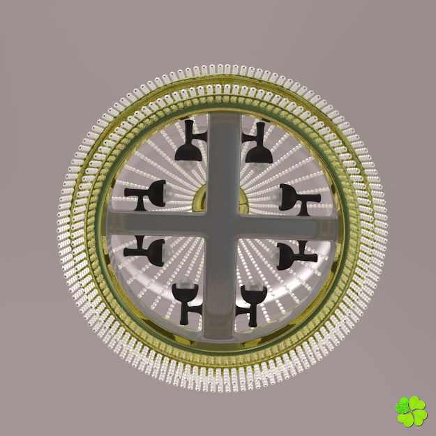 Pendant lamp of metal and glass 3D model_15