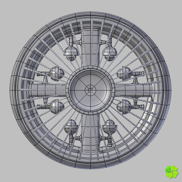 Pendant lamp of metal and glass 3D model_37