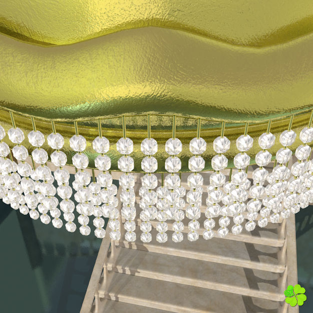 Pendant lamp of metal and glass 3D model_6