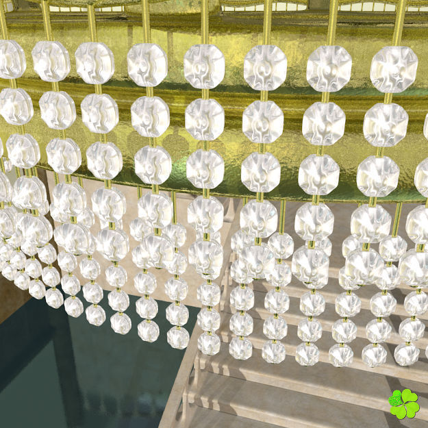 Pendant lamp of metal and glass 3D model_1