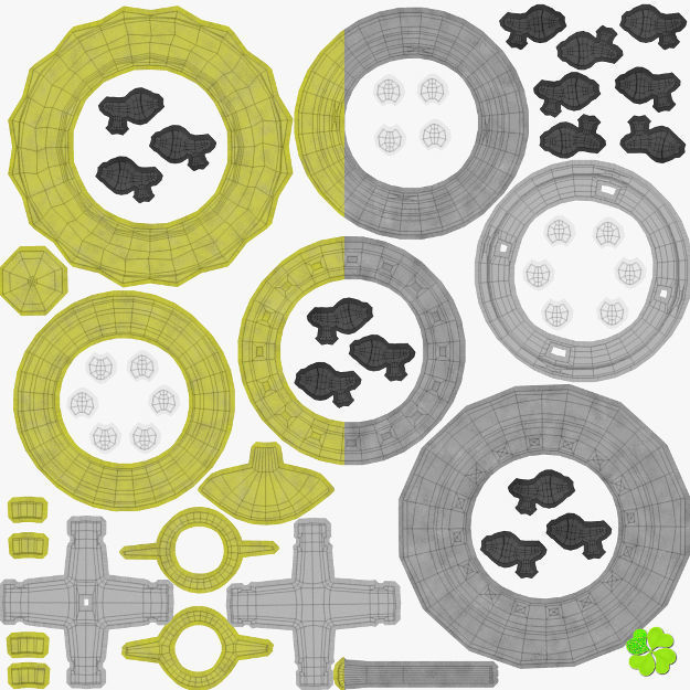 Pendant lamp of metal and glass 3D model_47