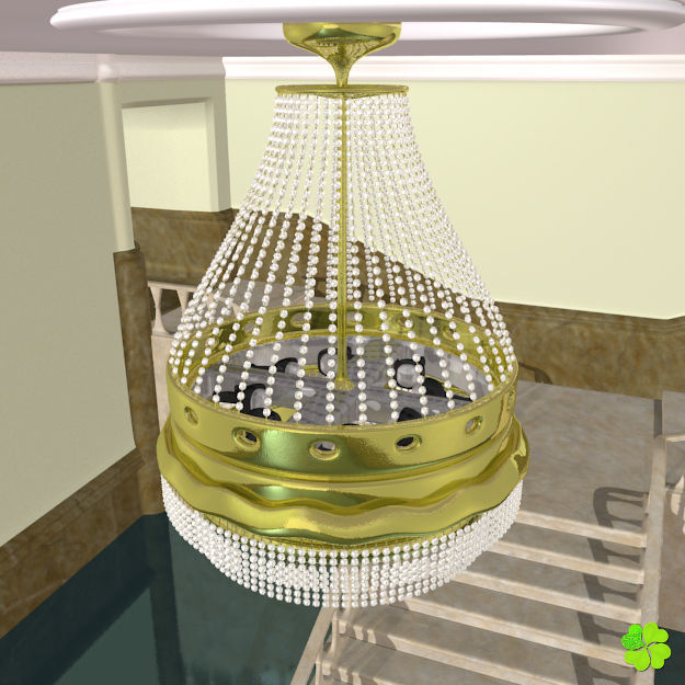 Pendant lamp of metal and glass 3D model_17