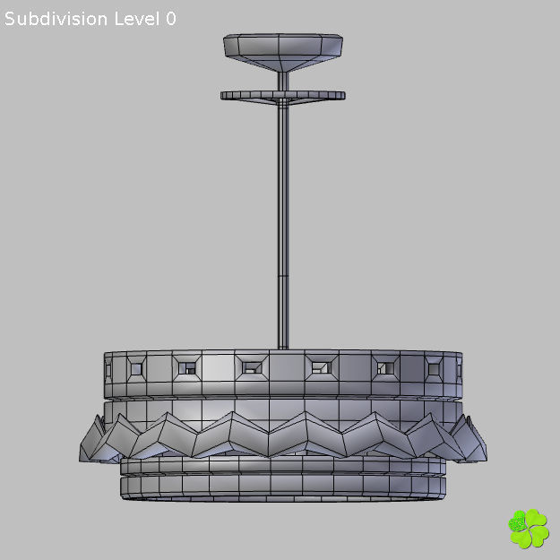 Pendant lamp of metal and glass 3D model_20