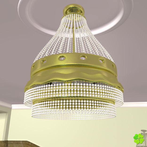 Pendant lamp of metal and glass 3D model_18