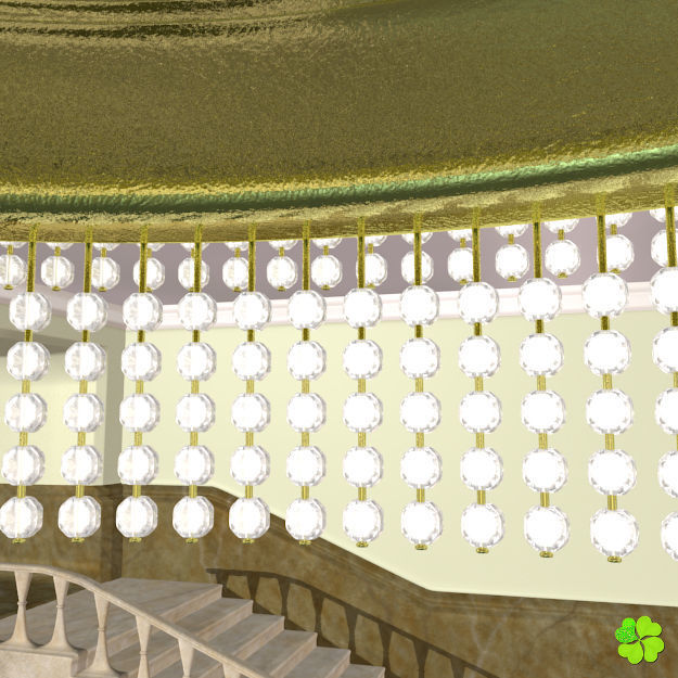 Pendant lamp of metal and glass 3D model_13