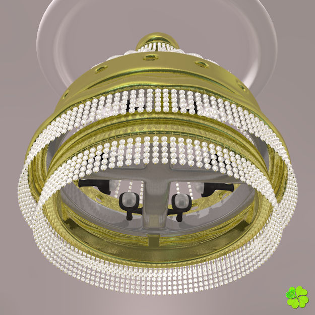Pendant lamp of metal and glass 3D model_14