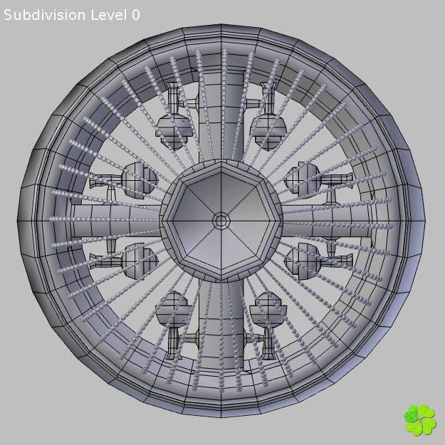 Pendant lamp of metal and glass 3D model_38