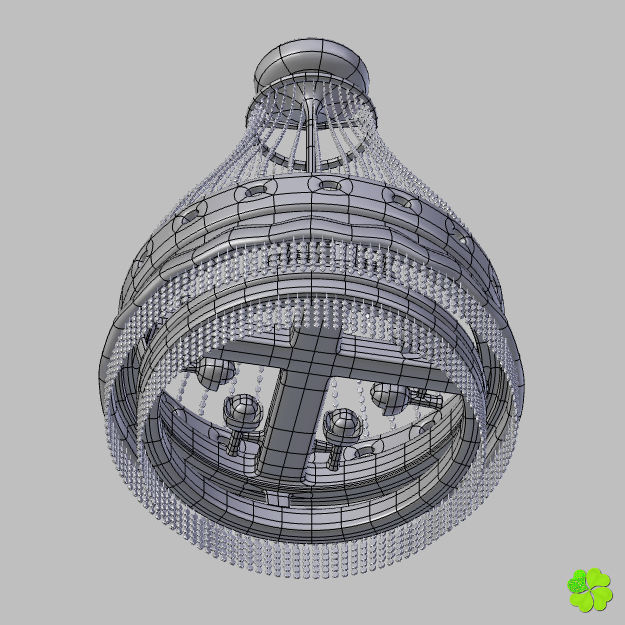 Pendant lamp of metal and glass 3D model_29