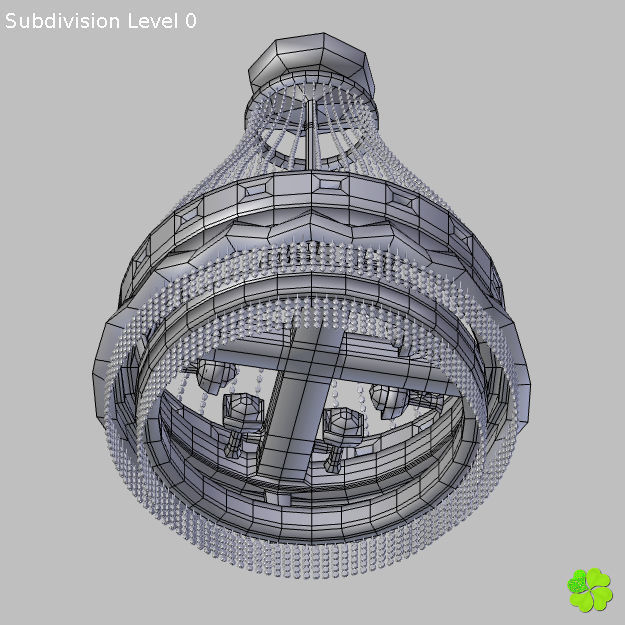 Pendant lamp of metal and glass 3D model_30