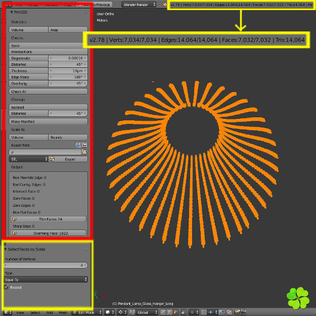 Pendant lamp of metal and glass 3D model_39