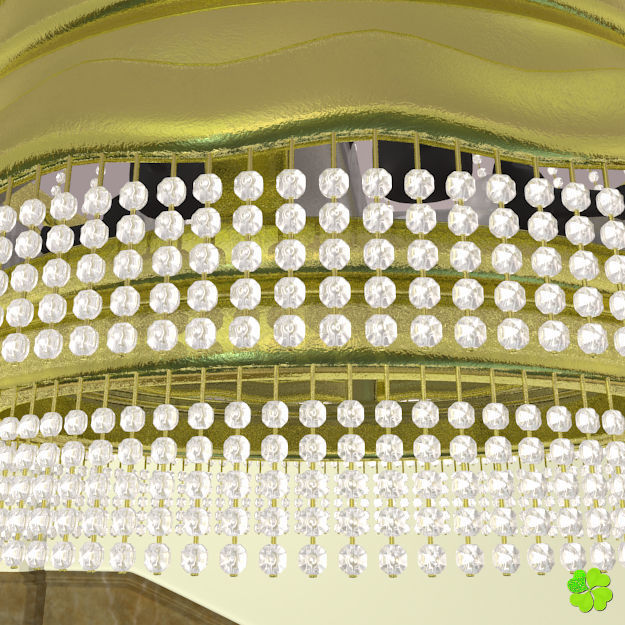 Pendant lamp of metal and glass 3D model_11