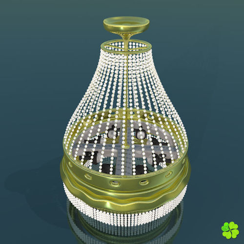 Pendant lamp of metal and glass 3D model