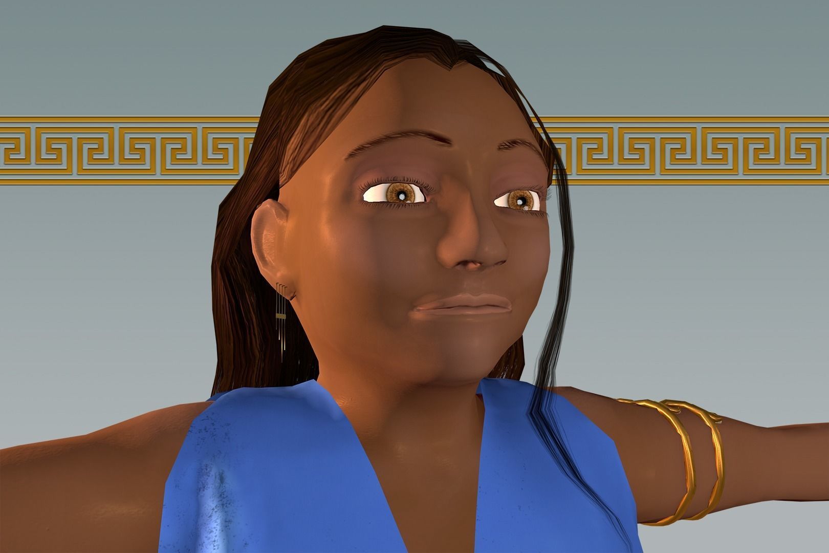 Espra the Fearless Warrior Low-poly 3D model_3