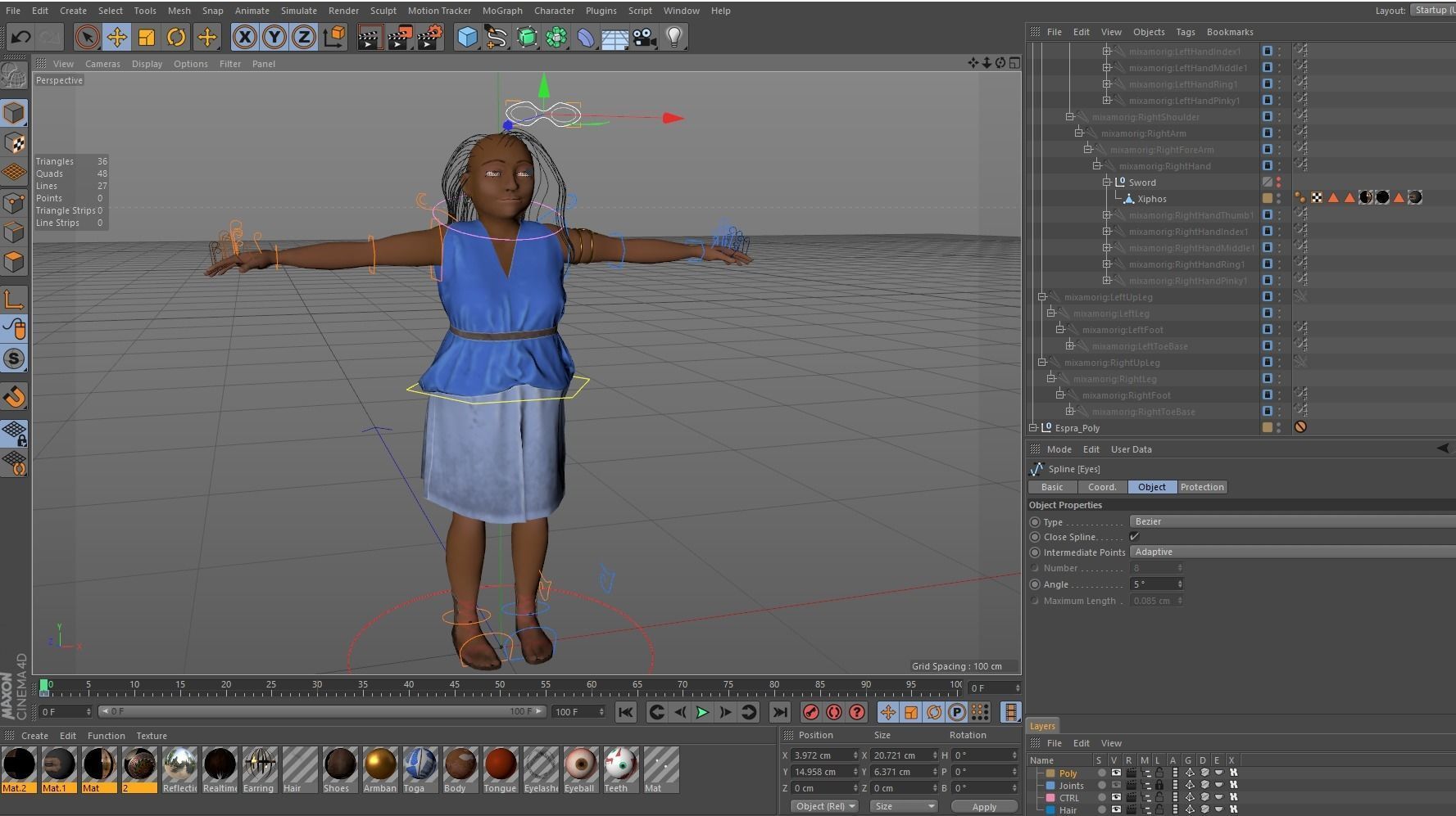 Espra the Fearless Warrior Low-poly 3D model_16