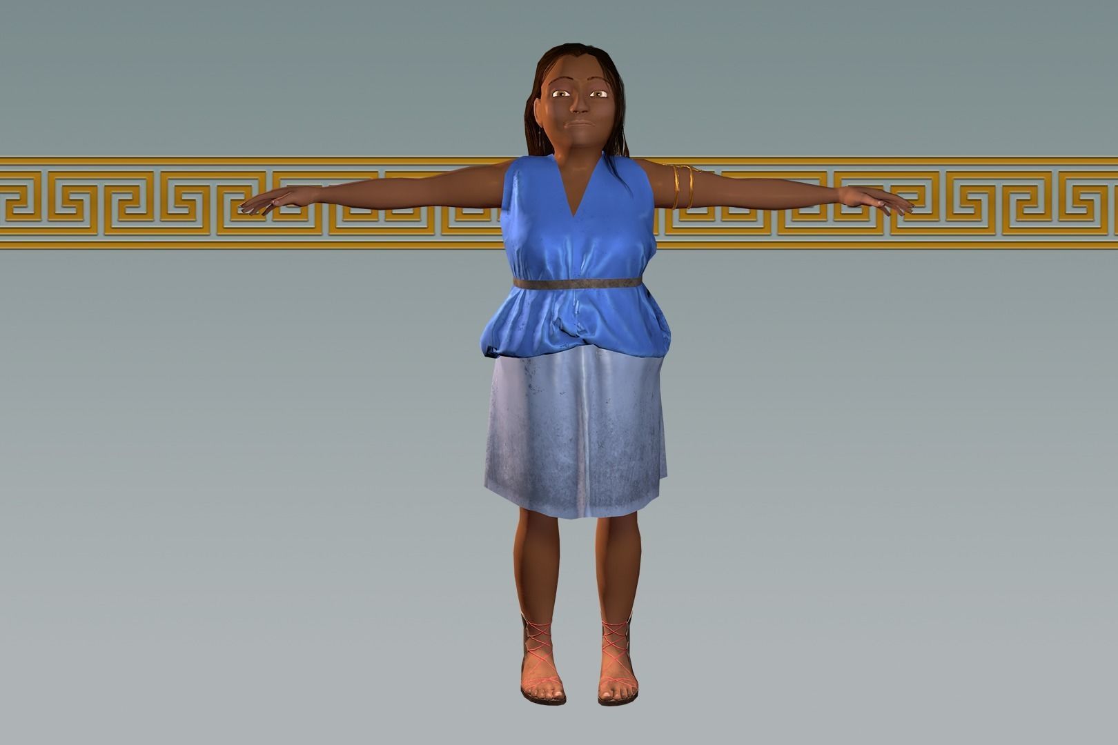 Espra the Fearless Warrior Low-poly 3D model_7