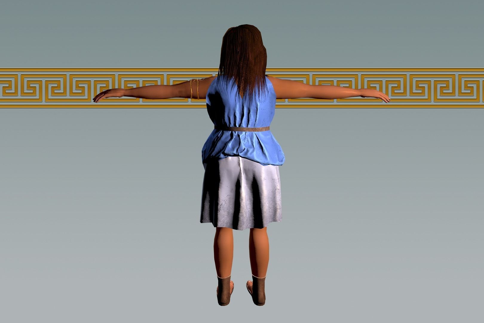 Espra the Fearless Warrior Low-poly 3D model_9