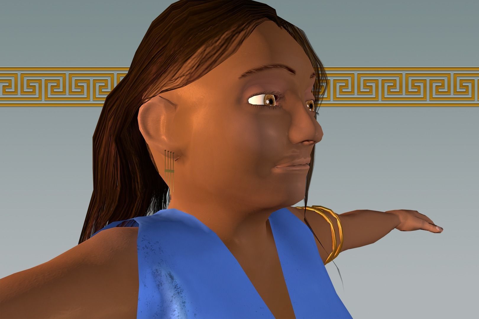 Espra the Fearless Warrior Low-poly 3D model_5