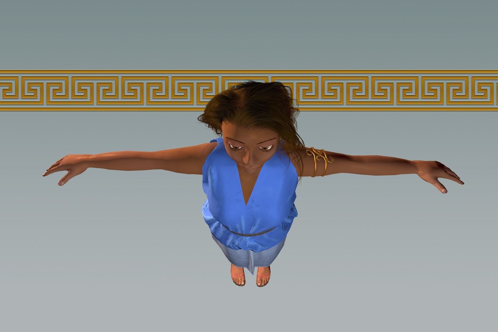 Espra the Fearless Warrior Low-poly 3D model_12