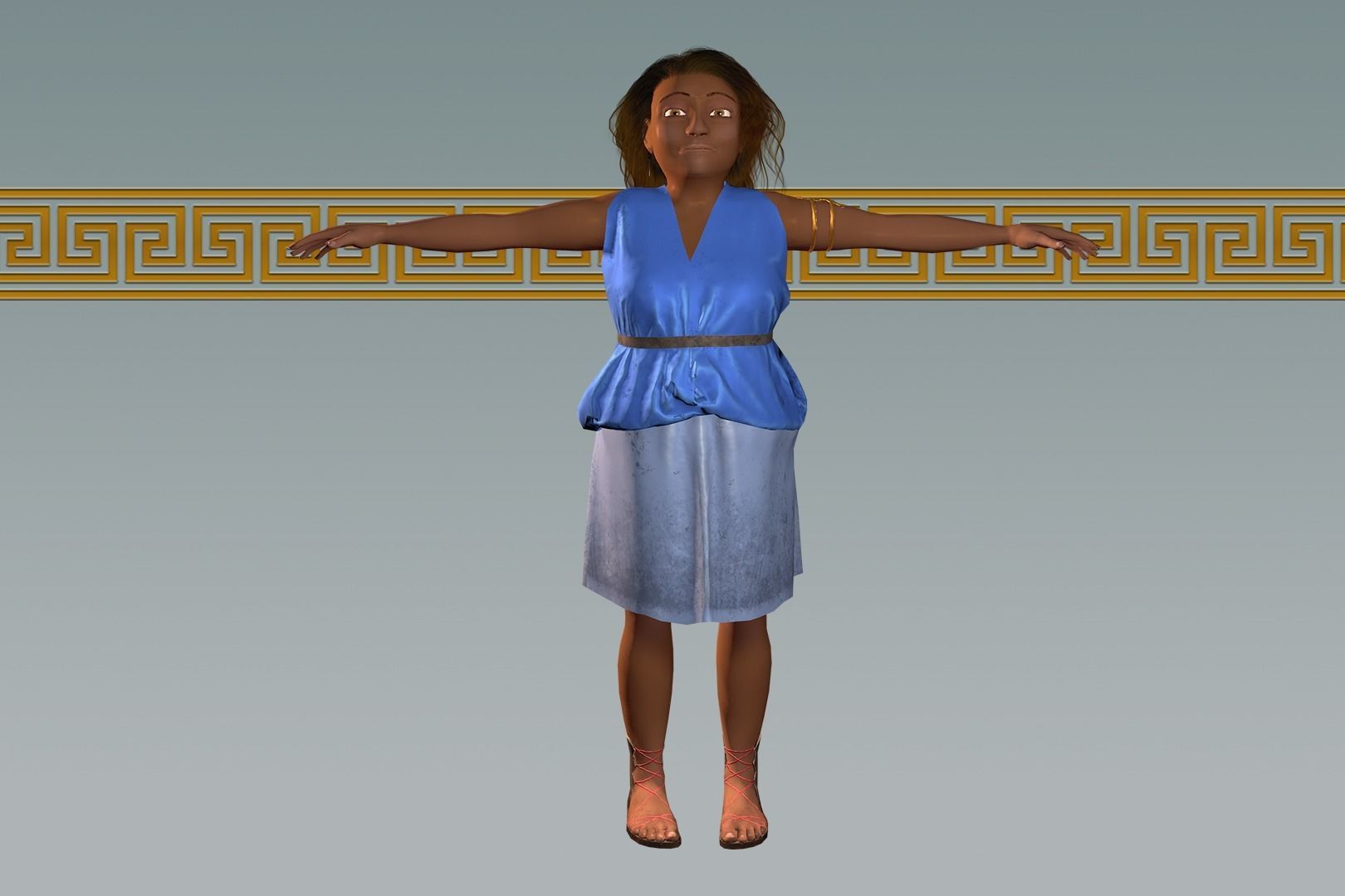 Espra the Fearless Warrior Low-poly 3D model_6