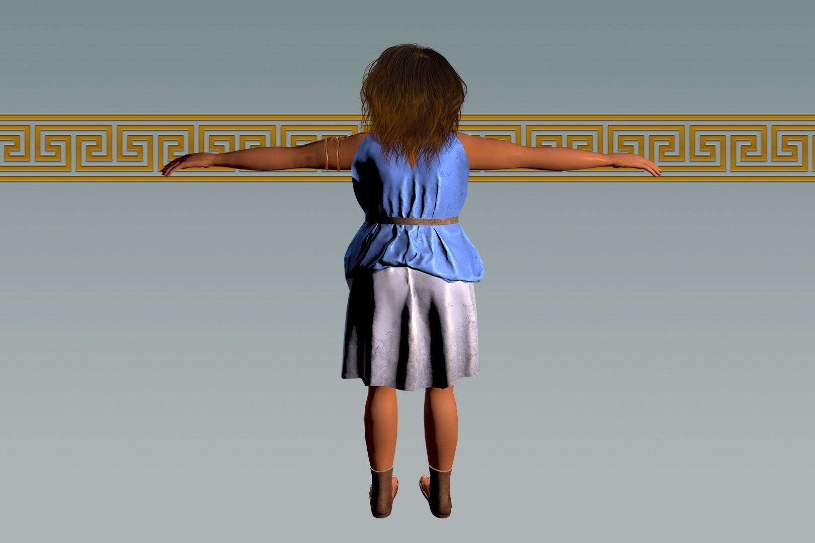 Espra the Fearless Warrior Low-poly 3D model_8