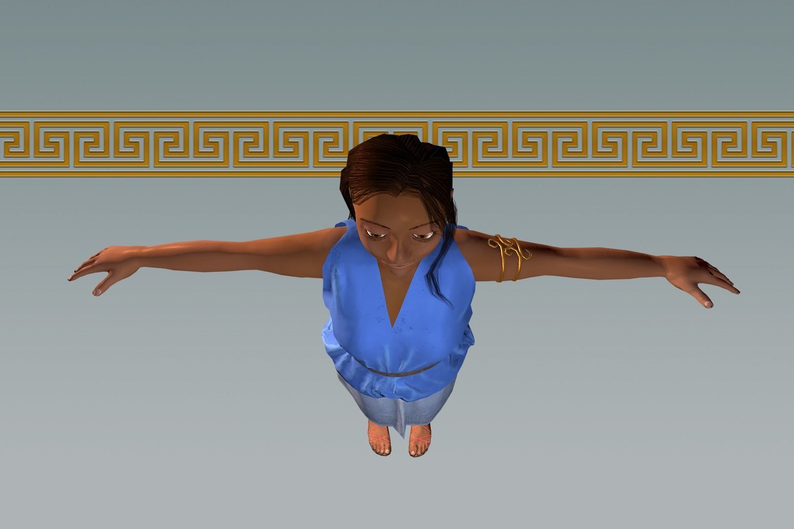 Espra the Fearless Warrior Low-poly 3D model_13