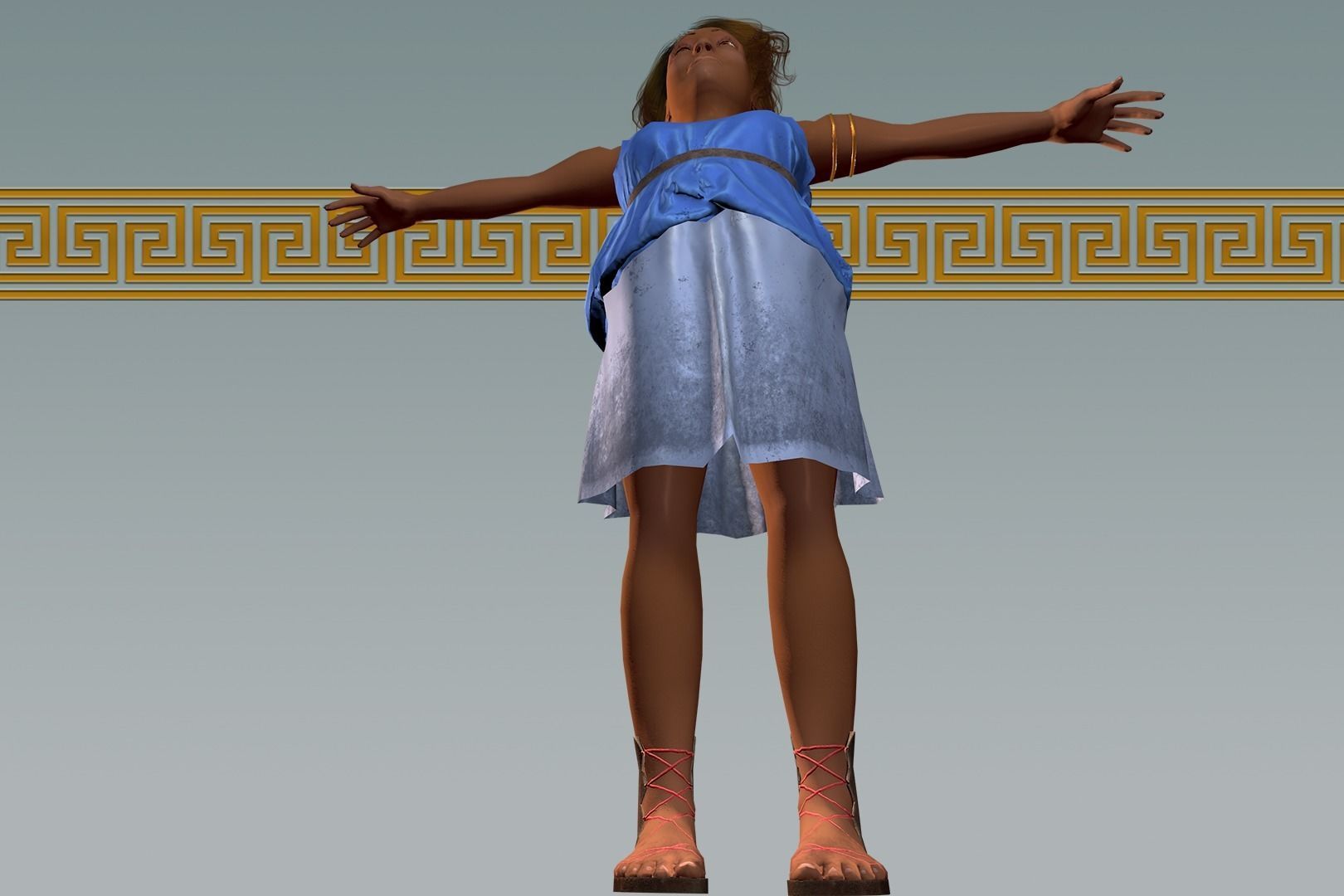 Espra the Fearless Warrior Low-poly 3D model_10