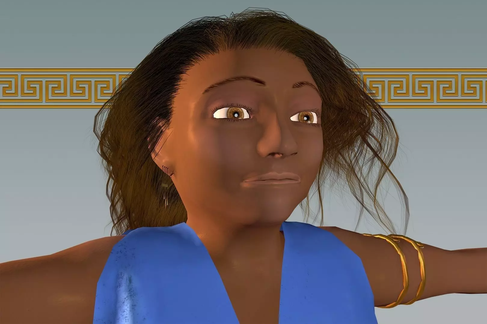 Espra the Fearless Warrior Low-poly 3D model_0