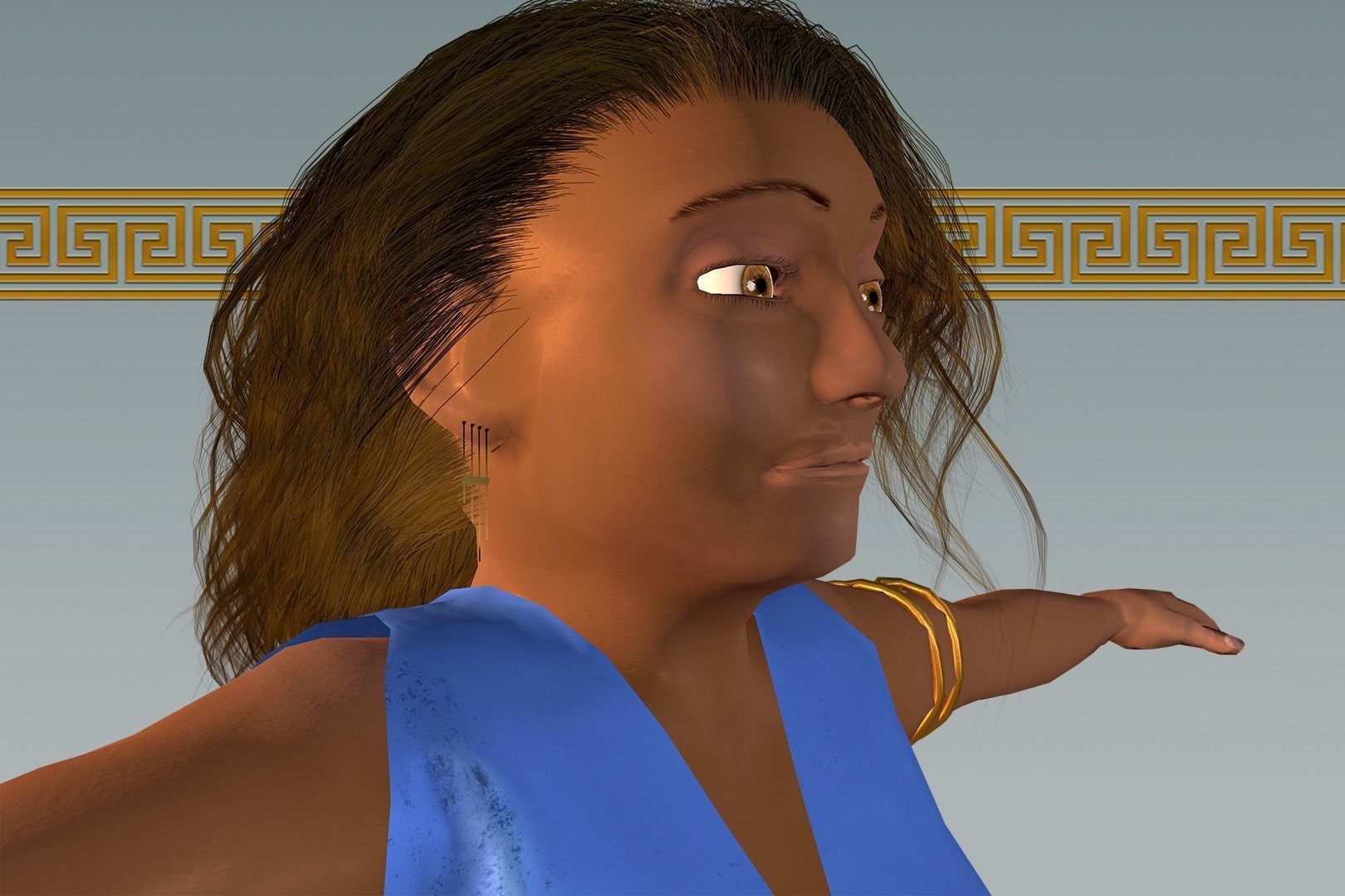 Espra the Fearless Warrior Low-poly 3D model_4