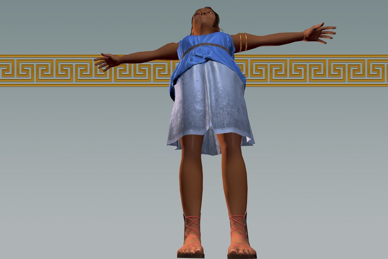 Espra the Fearless Warrior Low-poly 3D model_11