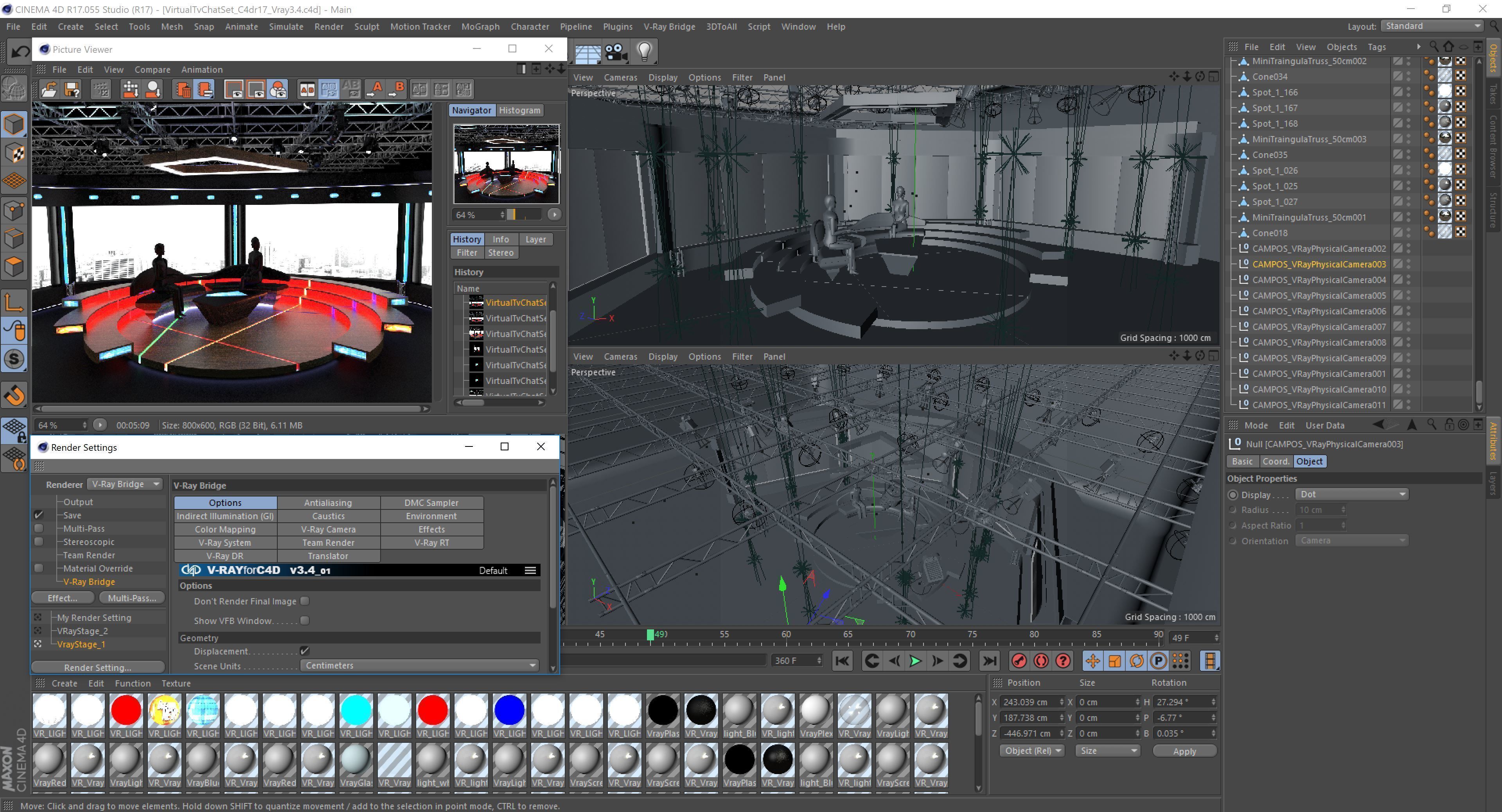 Virtual TV Studio Chat Set 2 3D model_13