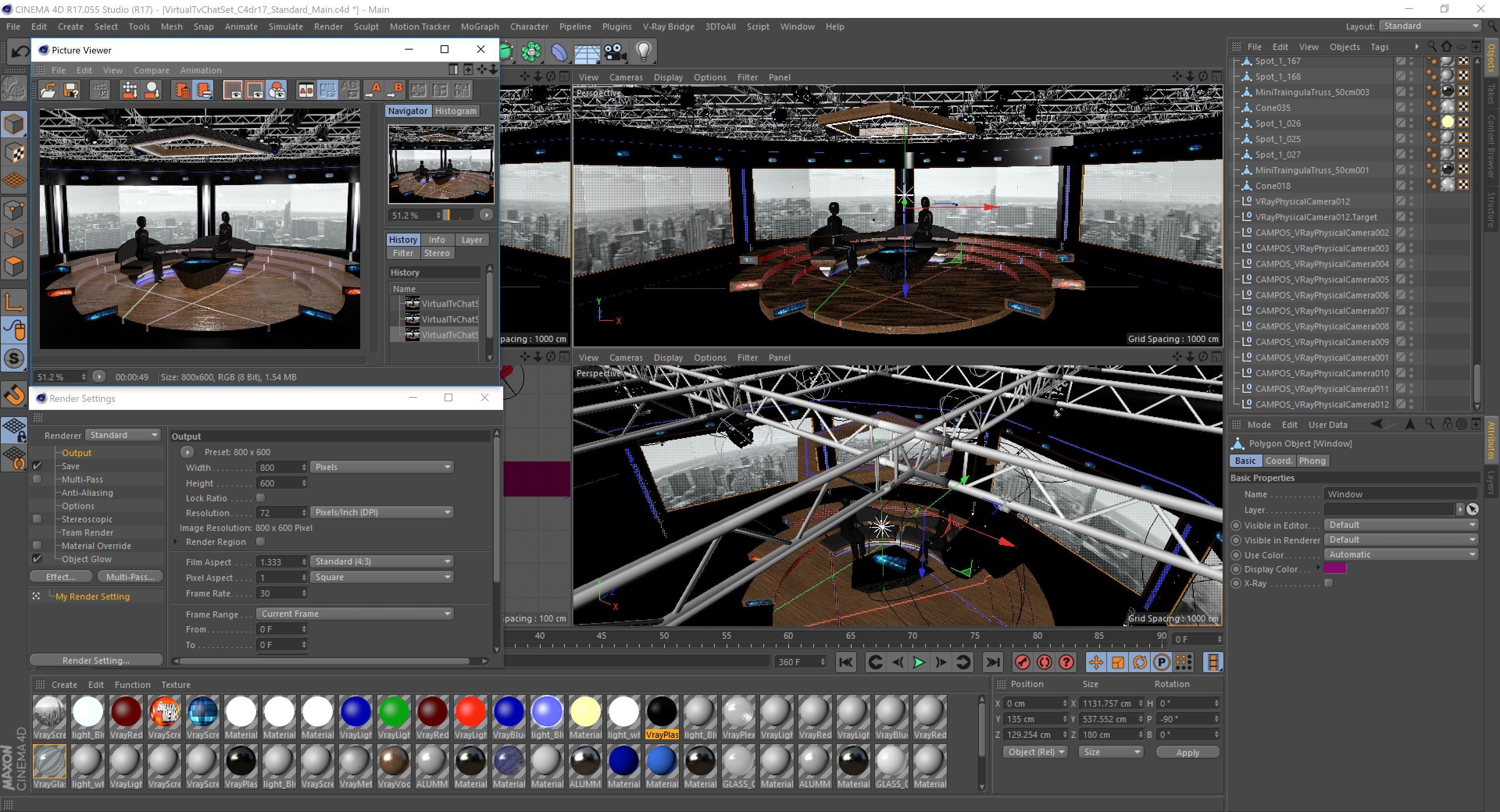 Virtual TV Studio Chat Set 2 3D model_12