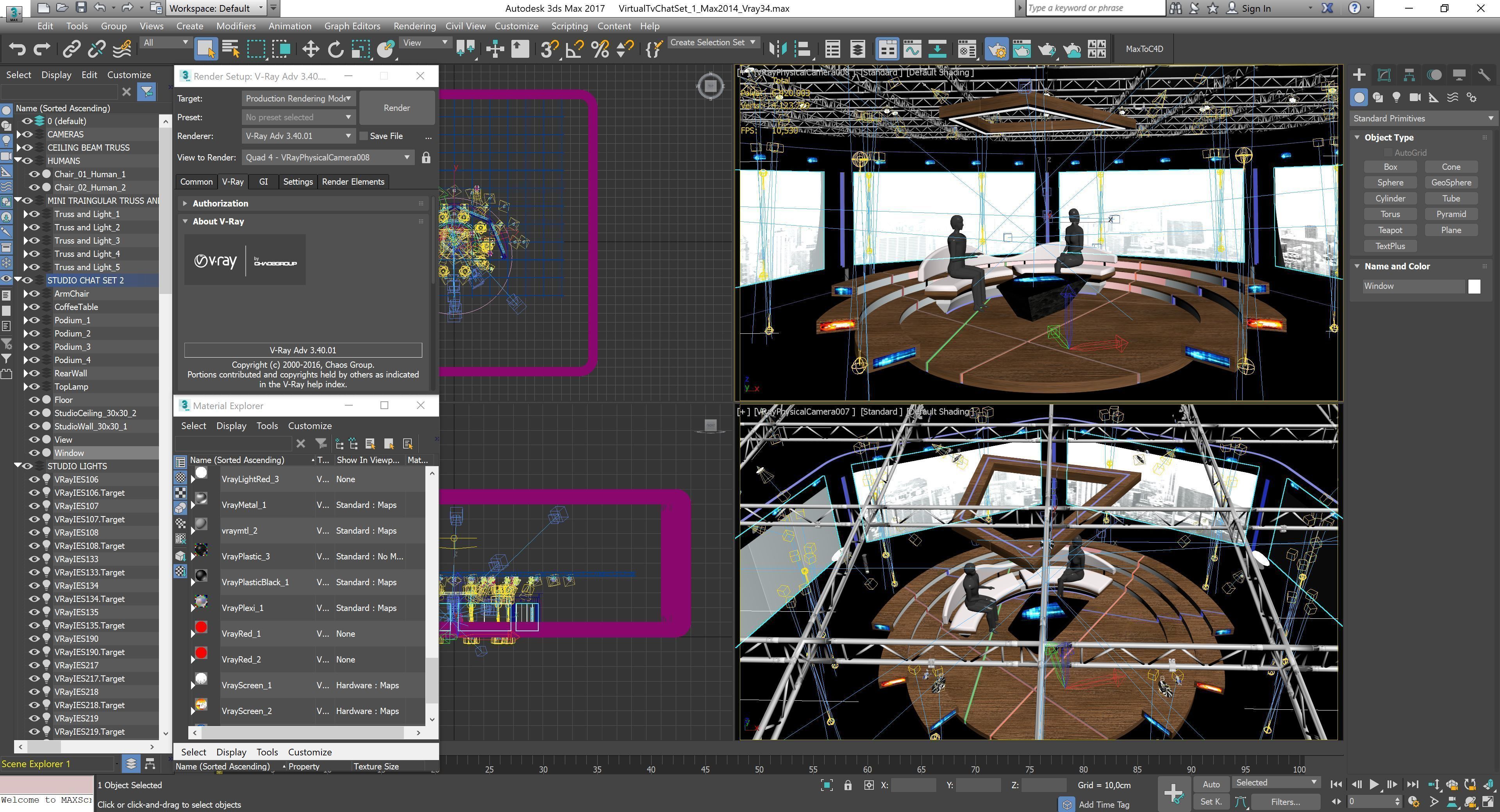 Virtual TV Studio Chat Set 2 3D model_11