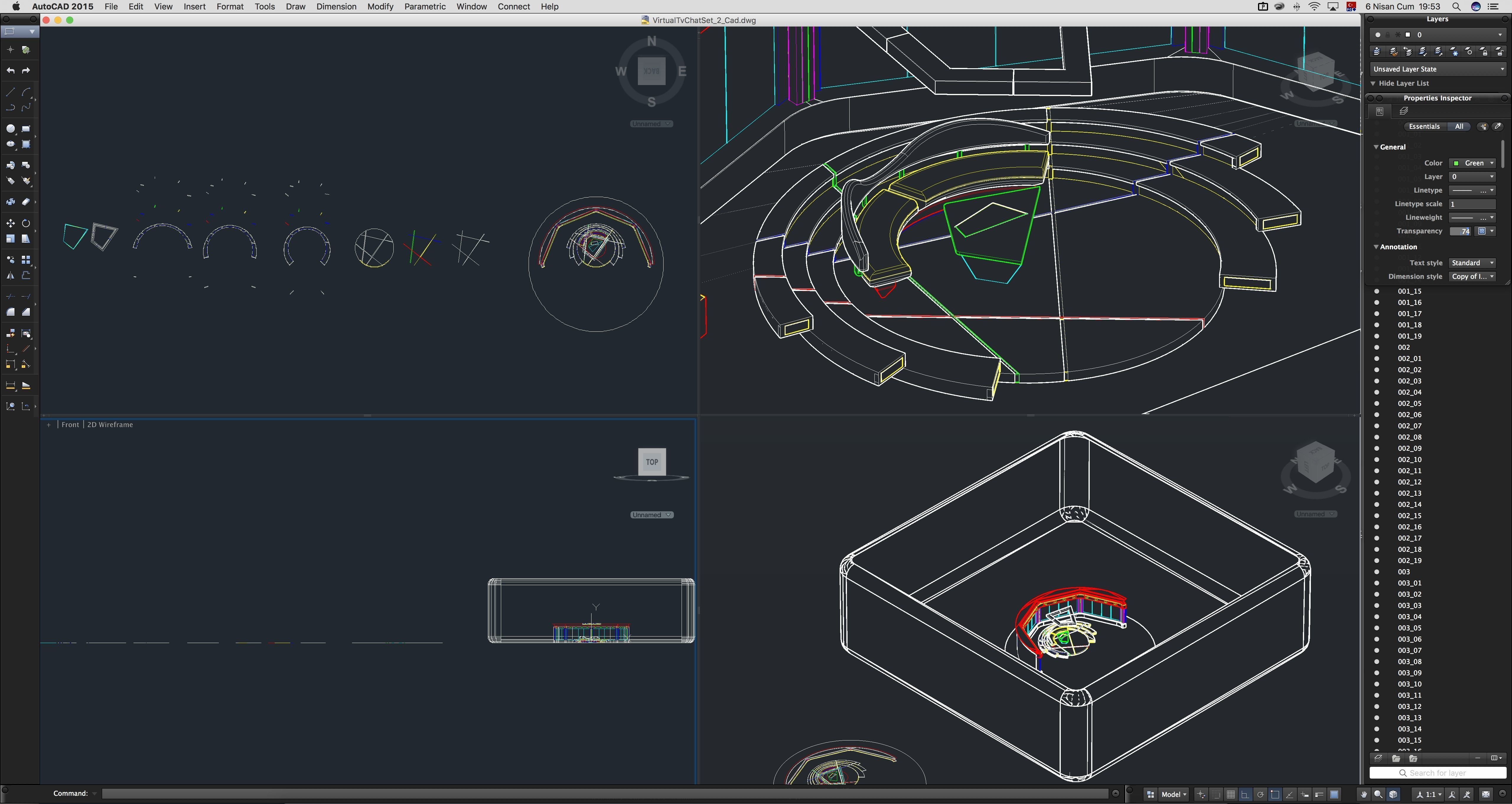 Virtual TV Studio Chat Set 2 3D model_14