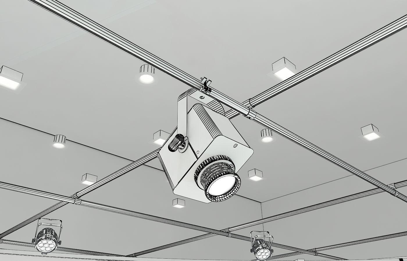 Virtual TV Studio Chat Set 2 3D model_30