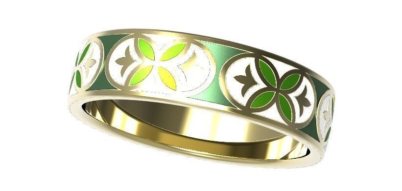 Gold ring with enamel -11 3D print model_4